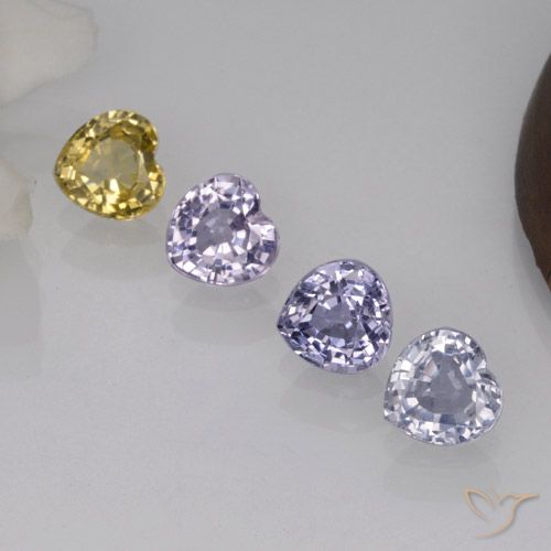 Pedras preciosas de safira multicolorido natural de 1,51 ct, formato de coração, VVS-VS