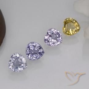 Pedras preciosas de safira multicolorido natural de 1,51 ct, formato de coração, VVS-VS