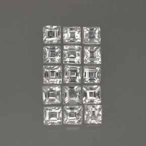 Pedras preciosas de safira branco natural de  ct, quadrado, VS