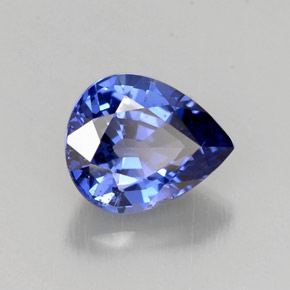Safira azul natural 1,45ct, formato de pêra, VS