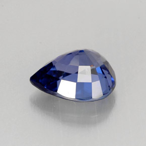 Safira azul natural 1,45ct, formato de pêra, VS