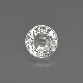 Safira branco natural 1,04ct, corte redondo, VS