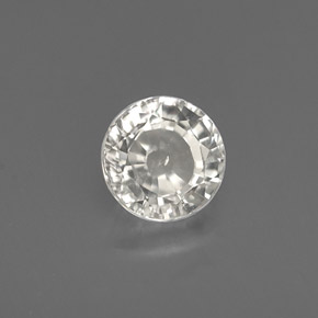 Safira branco natural 1,04ct, corte redondo, VS