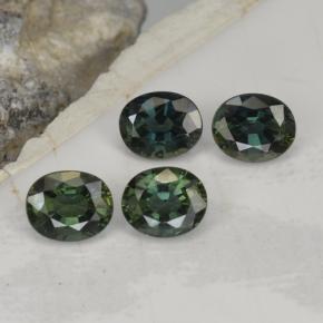 Pedras preciosas de safira verde natural de 2,19 ct, corte oval, VVS-VS
