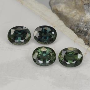 Pedras preciosas de safira verde natural de 2,19 ct, corte oval, VVS-VS