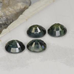 Pedras preciosas de safira verde natural de 2,19 ct, corte oval, VVS-VS