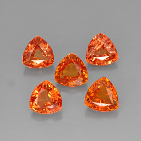 Pedras preciosas de safira laranja natural de  ct, trillion, VVS-VS