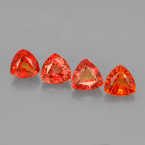 Pedras preciosas de safira laranja natural de  ct, trillion, VVS-VS
