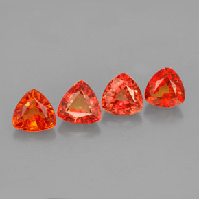 Pedras preciosas de safira laranja natural de  ct, trillion, VVS-VS