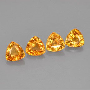 Pedras preciosas de safira laranja natural de  ct, trillion, VVS-VS