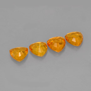 Pedras preciosas de safira laranja natural de  ct, trillion, VVS-VS
