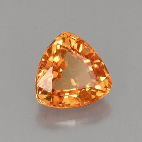 Safira laranja natural 0,93ct, trillion, VVS-VS