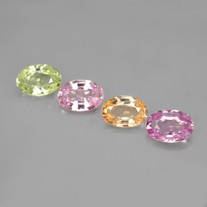 Pedras preciosas de safira multicolorido natural de  ct, corte oval, VVS-VS