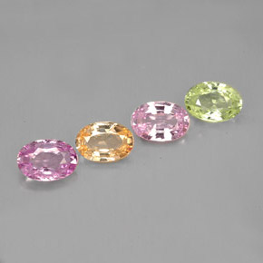Pedras preciosas de safira multicolorido natural de  ct, corte oval, VVS-VS