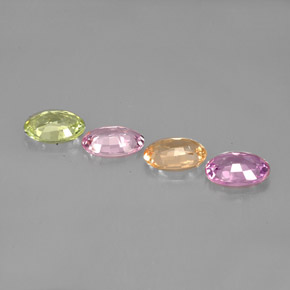 Pedras preciosas de safira multicolorido natural de  ct, corte oval, VVS-VS