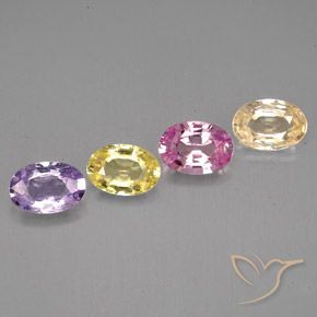 Pedras preciosas de safira multicolorido natural de 2,12 ct, corte oval, VVS-VS
