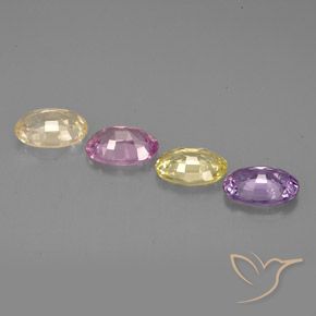 Pedras preciosas de safira multicolorido natural de 2,12 ct, corte oval, VVS-VS