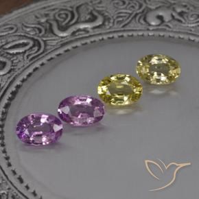 Pedras preciosas de safira multicolorido natural de 2,15 ct, corte oval, VVS-VS