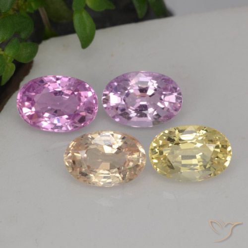Pedras preciosas de safira multicolorido natural de 2,84 ct, corte oval, VVS-VS