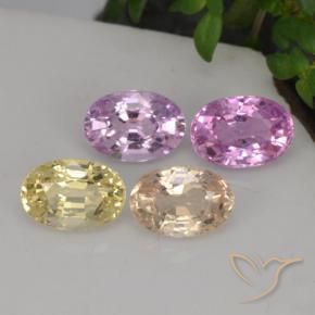 Pedras preciosas de safira multicolorido natural de 2,84 ct, corte oval, VVS-VS