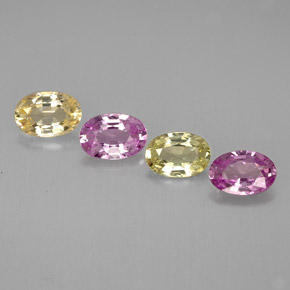 Pedras preciosas de safira multicolorido natural de  ct, corte oval, VVS-VS