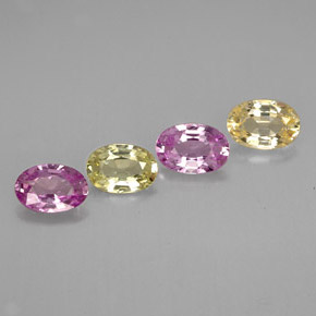 Pedras preciosas de safira multicolorido natural de  ct, corte oval, VVS-VS