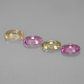 Pedras preciosas de safira multicolorido natural de  ct, corte oval, VVS-VS