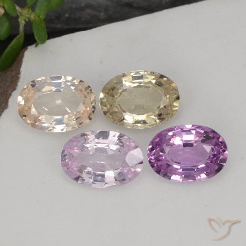 Pedras preciosas de safira multicolorido natural de 2,17 ct, corte oval, VVS-VS