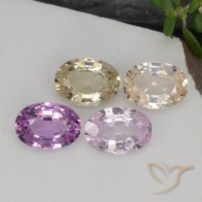 Pedras preciosas de safira multicolorido natural de 2,17 ct, corte oval, VVS-VS