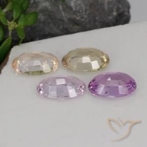 Pedras preciosas de safira multicolorido natural de 2,17 ct, corte oval, VVS-VS