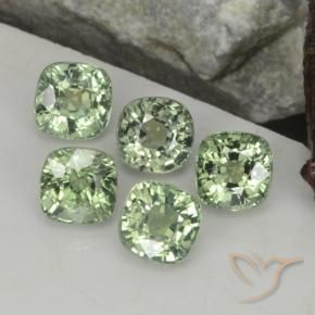 Pedras preciosas de safira verde natural de 2,87 ct, almofada cortada, VVS-VS
