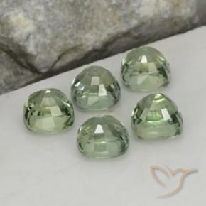 Pedras preciosas de safira verde natural de 2,87 ct, almofada cortada, VVS-VS