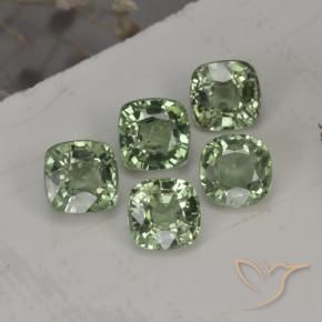 Pedras preciosas de safira verde natural de 2,63 ct, almofada cortada, VVS-VS
