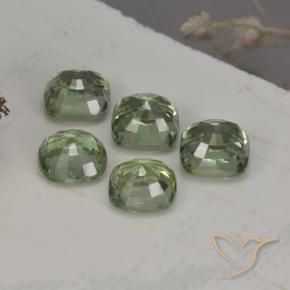 Pedras preciosas de safira verde natural de 2,63 ct, almofada cortada, VVS-VS
