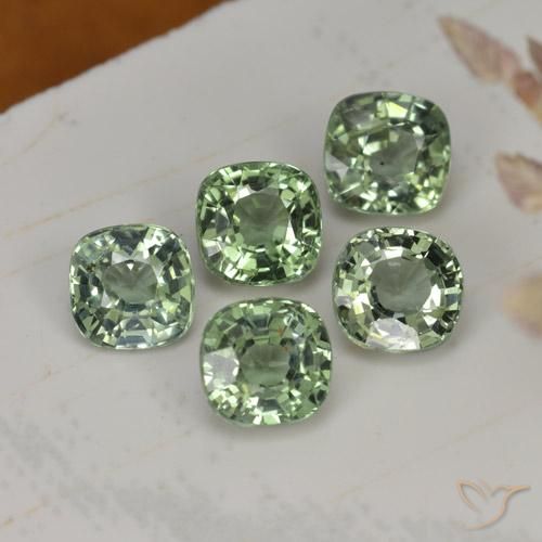Pedras preciosas de Safira Verde floresta natural de 2.25 ct, Almofada, VVS-VS