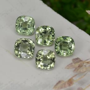Pedras preciosas de safira verde natural de 2,61 ct, almofada cortada, VVS-VS