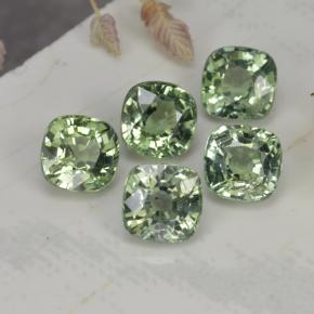 Pedras preciosas de safira verde natural de 2,51 ct, almofada cortada, VVS-VS