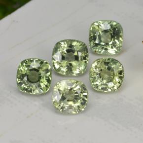 Pedras preciosas de safira verde natural de 2,70 ct, almofada cortada, VVS-VS