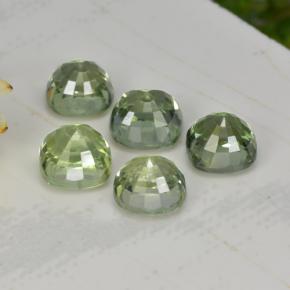 Pedras preciosas de safira verde natural de 2,70 ct, almofada cortada, VVS-VS