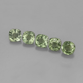 Pedras preciosas de safira verde natural de  ct, almofada cortada, VVS-VS