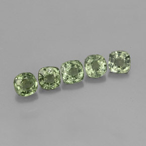 Pedras preciosas de safira verde natural de  ct, almofada cortada, VVS-VS