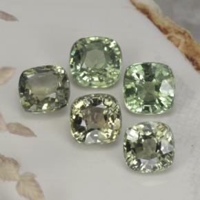 Pedras preciosas de safira verde natural de 2,68 ct, almofada cortada, VVS-VS