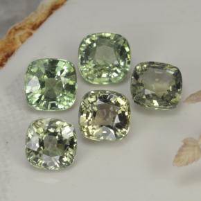 Pedras preciosas de safira verde natural de 2,68 ct, almofada cortada, VVS-VS