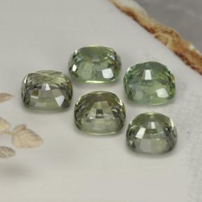 Pedras preciosas de safira verde natural de 2,68 ct, almofada cortada, VVS-VS