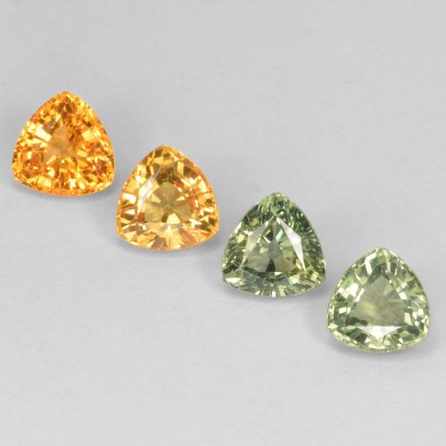 Pedras preciosas de safira multicolorido natural de 3,60 ct, trillion, VVS-VS