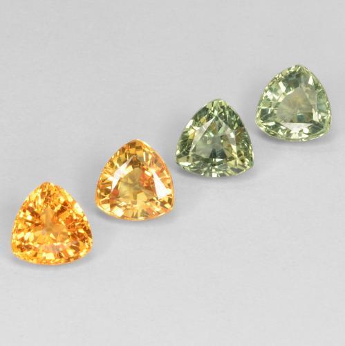 Pedras preciosas de safira multicolorido natural de 3,60 ct, trillion, VVS-VS