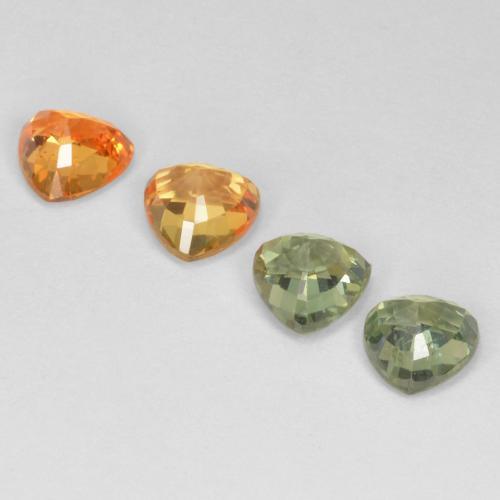 Pedras preciosas de safira multicolorido natural de 3,60 ct, trillion, VVS-VS