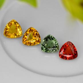 Pedras preciosas de safira multicolorido natural de 3,17 ct, trillion, VVS-VS