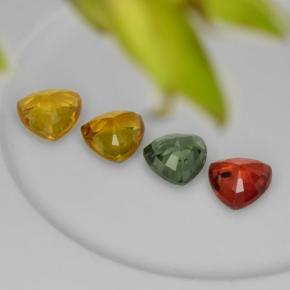 Pedras preciosas de safira multicolorido natural de 3,17 ct, trillion, VVS-VS