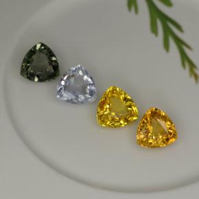 Pedras preciosas de safira multicolorido natural de 3,18 ct, trillion, VVS-VS